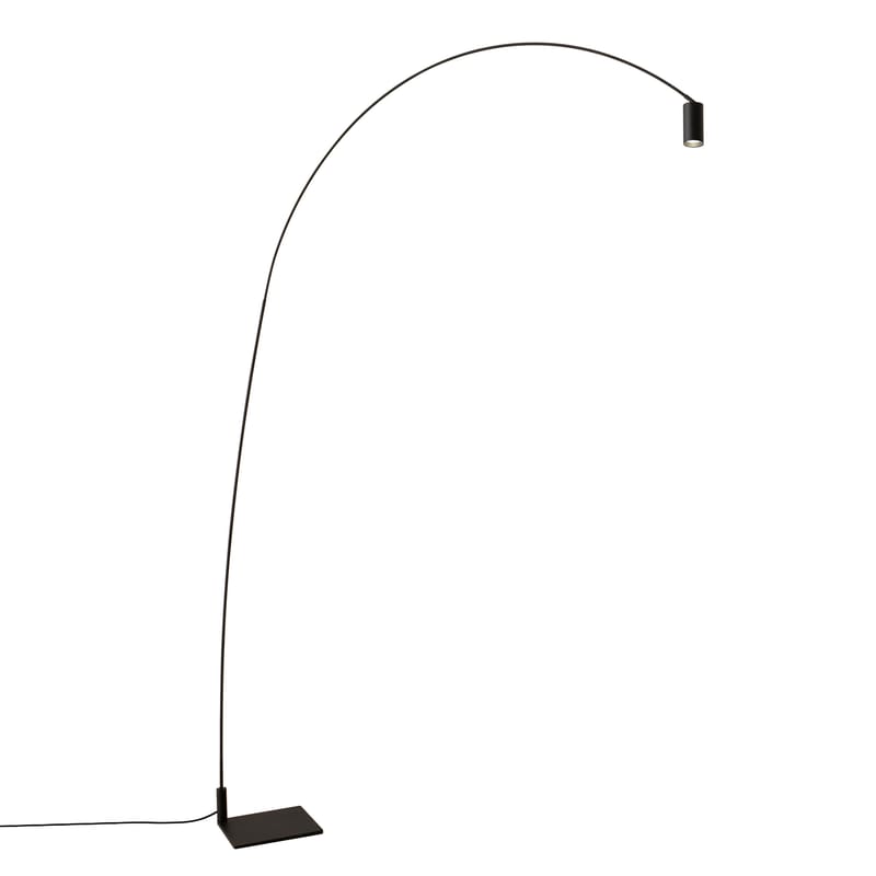 Luminaire - Lampadaires - Lampadaire Fox métal noir / LED - H 225 cm / Pivotant & orientable - Nemo - Noir mat - Acier, Aluminium