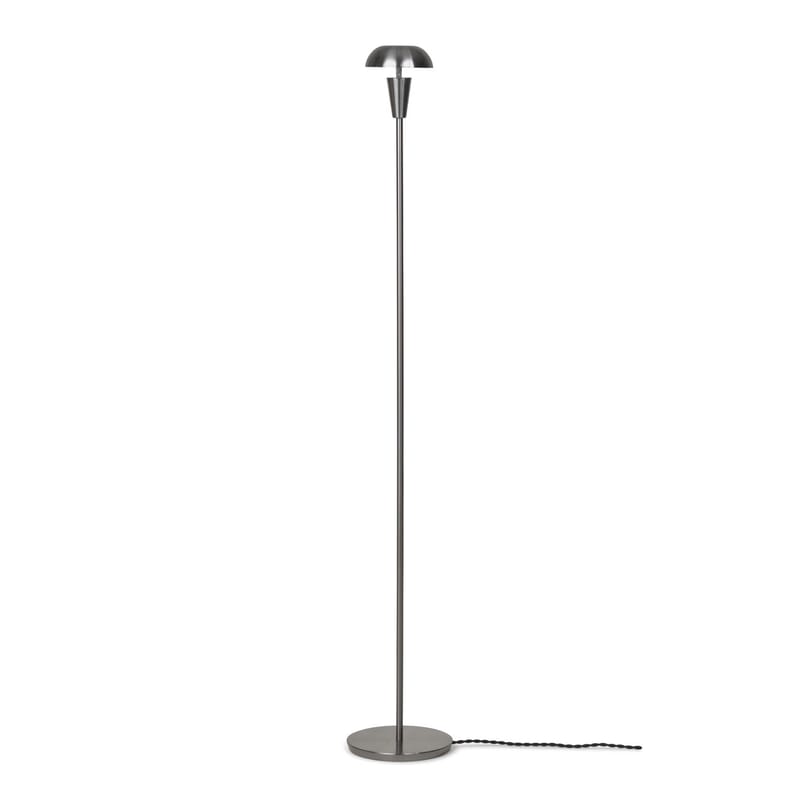 Luminaire - Lampadaires - Lampadaire Tiny gris argent métal / H 124 cm / Orientable - Ferm Living - Acier - Fer nickelé