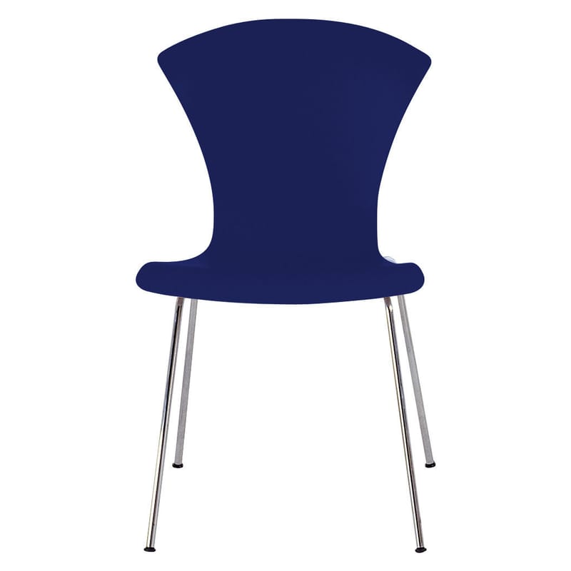 Furniture - Chairs - Nihau Stacking chair plastic material blue Plastic seat & metal legs - Kartell - Navy blue - Chromed steel, Polypropylene