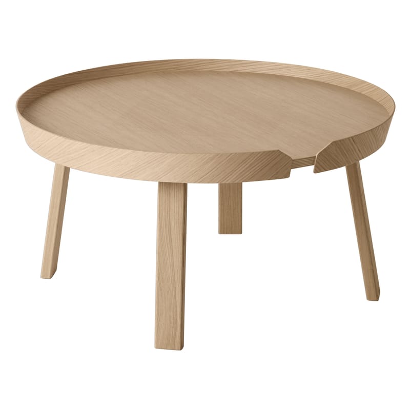 Mobilier - Tables basses - Table basse Around Large bois naturel / Ø 72 x H 37,5 cm - Muuto - Chêne naturel - Chêne naturel