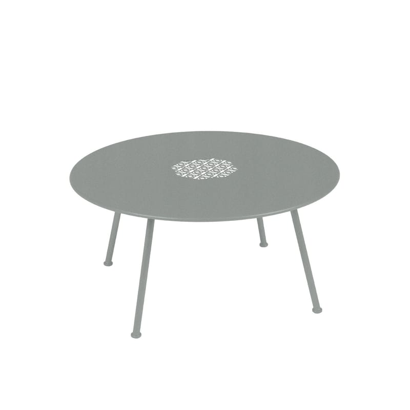 Mobilier - Tables basses - Table basse Lorette métal gris / Ø 80 cm - Métal perforé - Fermob - Gris lapilli - Acier