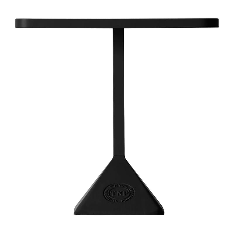Jardin - Tables de jardin - Table carrée TNP métal noir / 70 x 70 cm - Kristalia - 70 x 70 cm - Structure noire / Plateau noir - Acier laqué, Acier verni, Fonte