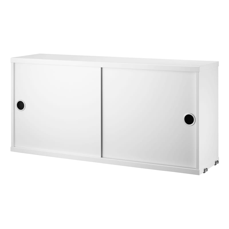 Mobilier - Etagères & bibliothèques - Caisson String® System bois blanc / 2 portes - L 78 x P 20 cm - String Furniture - Blanc - MDF laqué