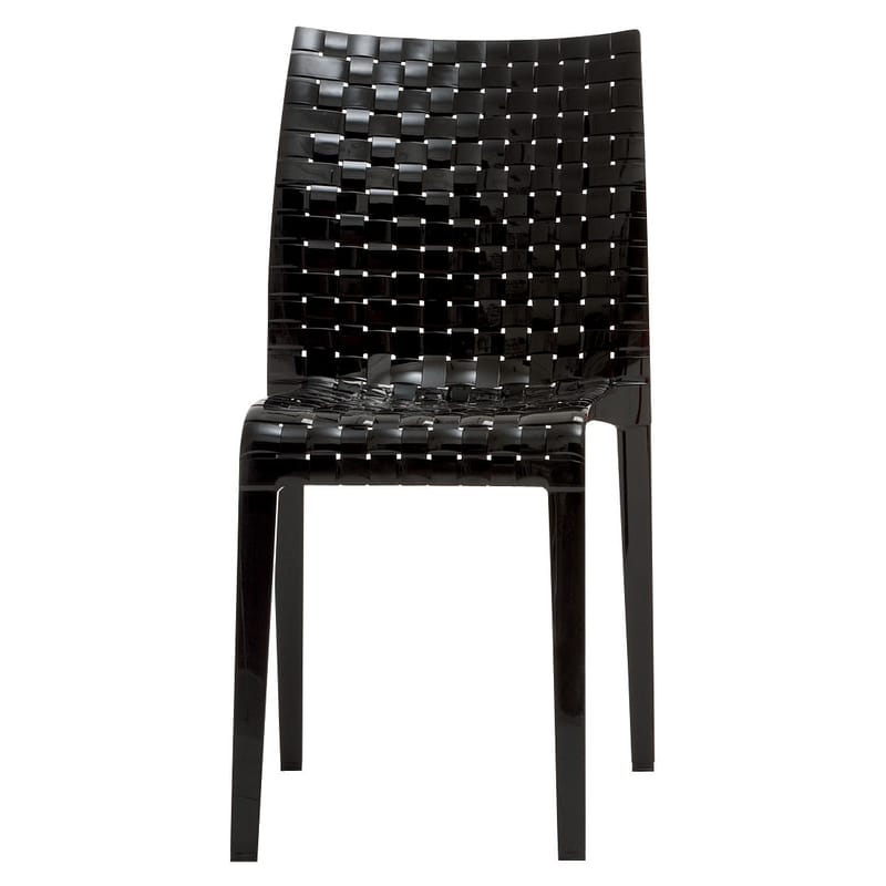 Mobilier - Chaises, fauteuils de salle à manger - Chaise empilable Ami Ami plastique noir - Kartell - Noir brillant - Polycarbonate