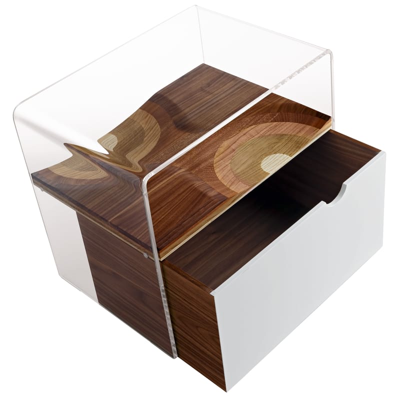 Furniture - Shelves & Storage Furniture -  Drawer white natural wood For Bifronte bedside table - Horm - Walnut veneer / White - Laminated wood