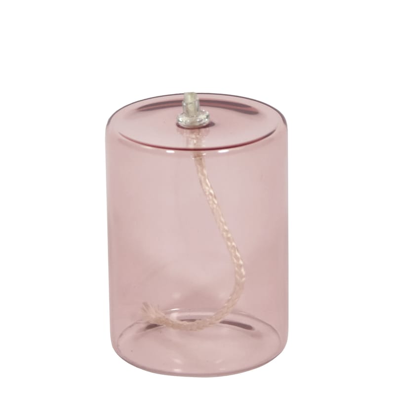 Jardin - Déco et accessoires de jardin - Lampe à huile Olie verre rose / Ø 7,5 x H 10 cm - ENOstudio - Rose / Medium - Verre borosilicaté
