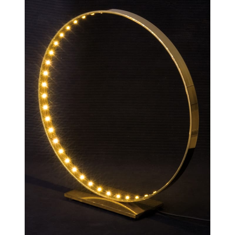 Luminaire - Lampes de table - Lampe de table Micro LED métal or / Ø 30 cm - Le Deun - Or - Acier, Aluminium