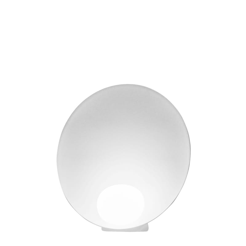 Luminaire - Lampes de table - Lampe de table Musa métal verre blanc / Version droite - Ø 26 cm - Vibia - Laqué blanc mat - Aluminium, Verre soufflé opalin