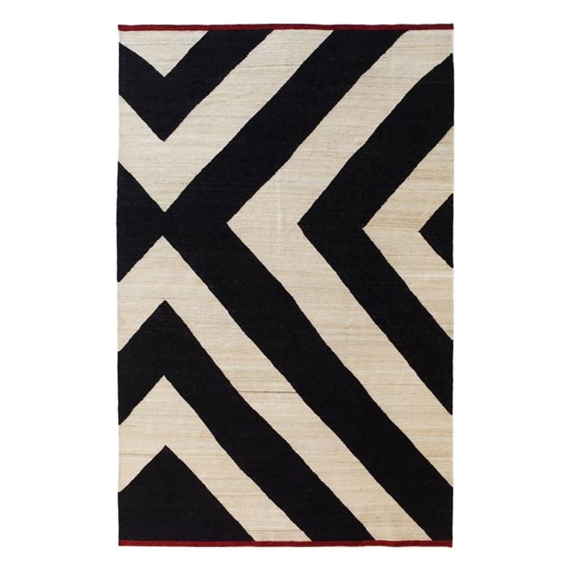 Decoration - Rugs - Mélange Zoom Rug textile white black 170 x 240 cm - Nanimarquina - 170 x 240 cm / Zebra - Afghan wool