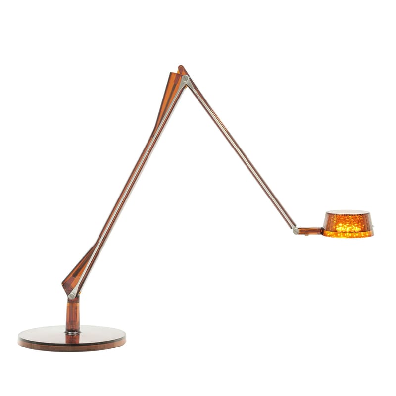 Lighting - Table Lamps - Aledin DEC LED Table lamp plastic material orange brown Round - Kartell - Amber - Anodized aluminium, Polycarbonate