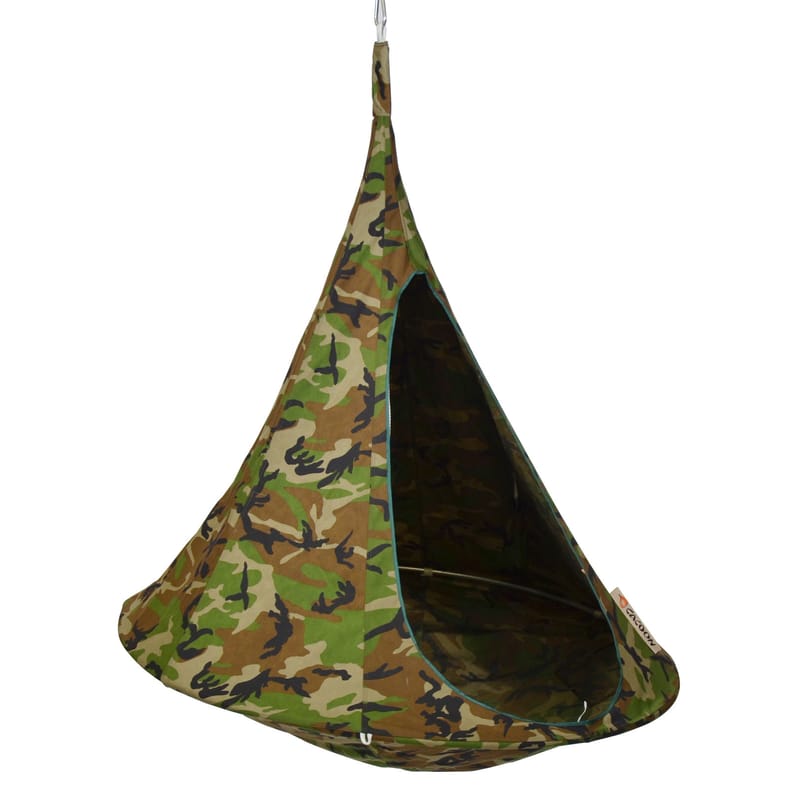 Outdoor - Sun Loungers & Hammocks -  Hanging armchair textile green Single Hanging chair - Cacoon - Camouflage - Cloth