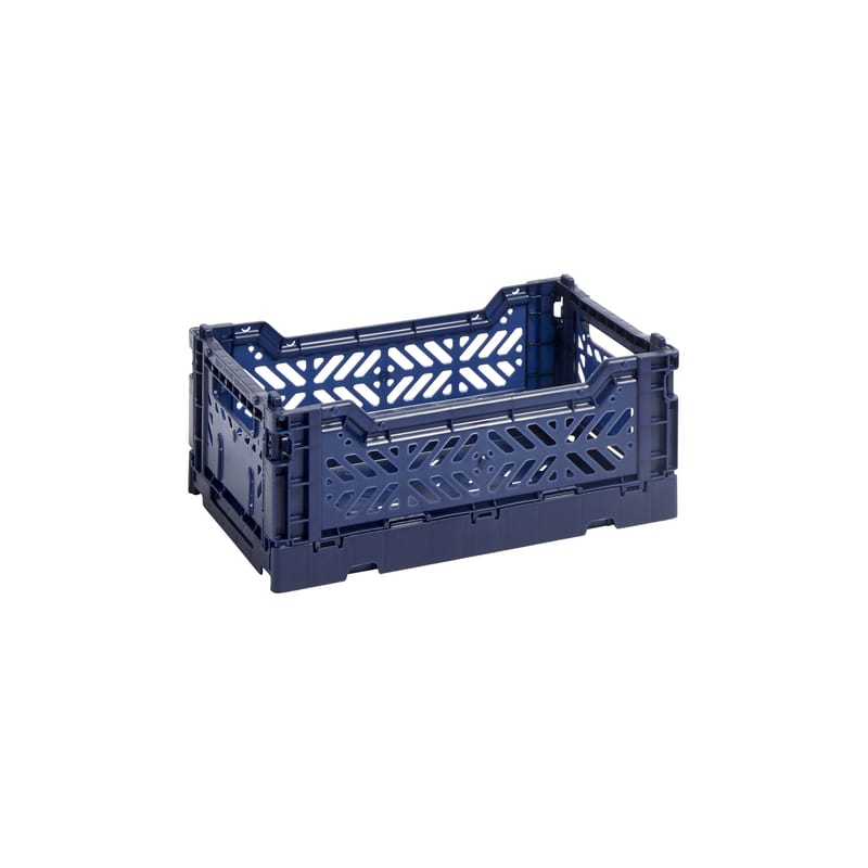 Décoration - Pour les enfants - Panier Colour Crate plastique bleu Small / 26 x 17 cm - Hay - Bleu marine - Polypropylène