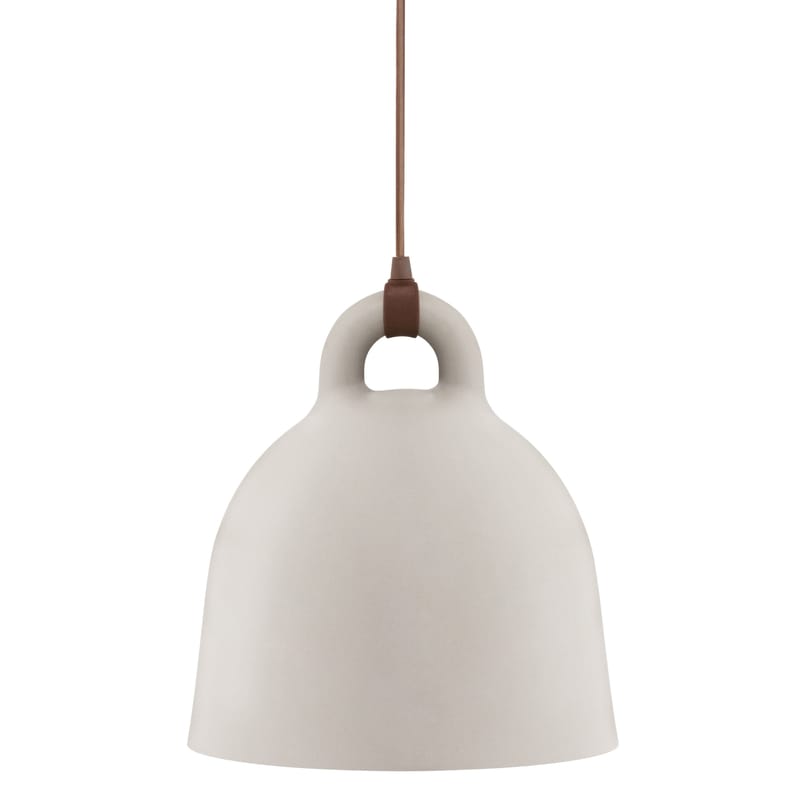 Luminaire - Suspensions - Suspension Bell métal beige / Small Ø 35 cm - Normann Copenhagen - Sable mat & Int. Blanc - Aluminium