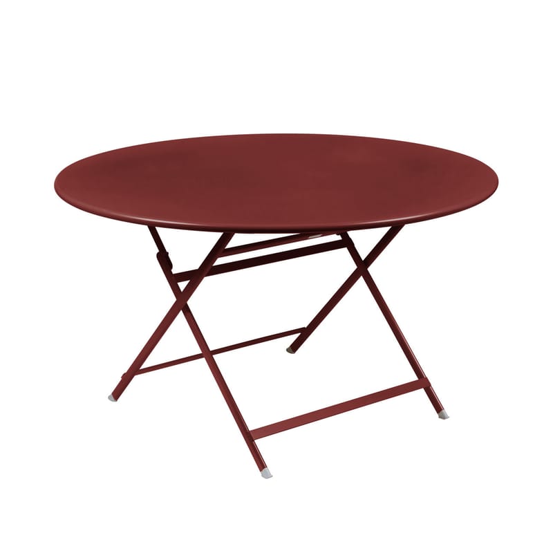 Jardin - Tables de jardin - Table pliante Caractère métal rouge / Ø 128 cm / 7 personnes - Fermob - Piment - Acier peint