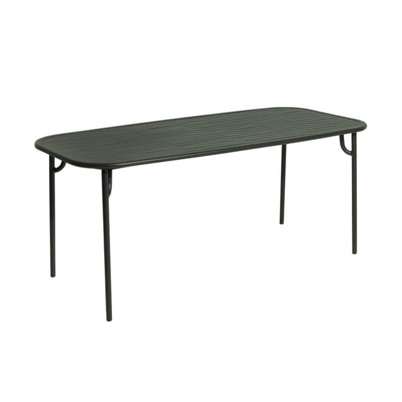 Jardin - Tables de jardin - Table rectangulaire Week-End métal vert / 180 x 85 cm - Aluminium - Petite Friture - Vert Bouteille - Aluminium thermolaqué époxy