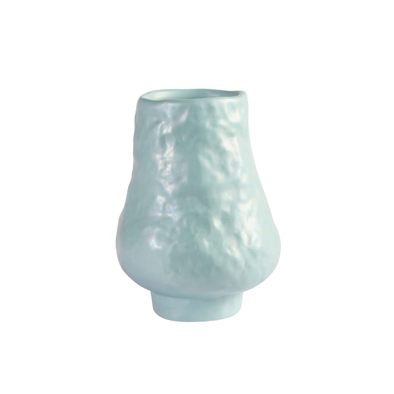 Décoration - Vases - Vase Fused Goblet céramique bleu / Ø 9,5 x H 14 cm - & klevering - Bleu pâle - Céramique
