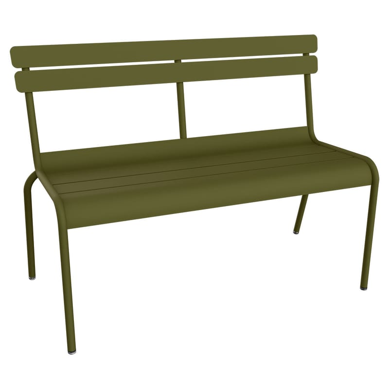 Furniture - Benches - Luxembourg Bench with backrest metal green / 2-3 seats - L 118 cm - aluminium - Fermob - Pesto - Aluminium