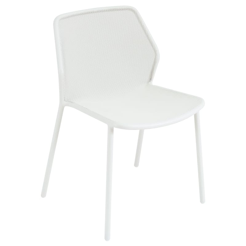 Mobilier - Chaises, fauteuils de salle à manger - Chaise empilable Darwin métal blanc - Emu - Blanc - Acier verni