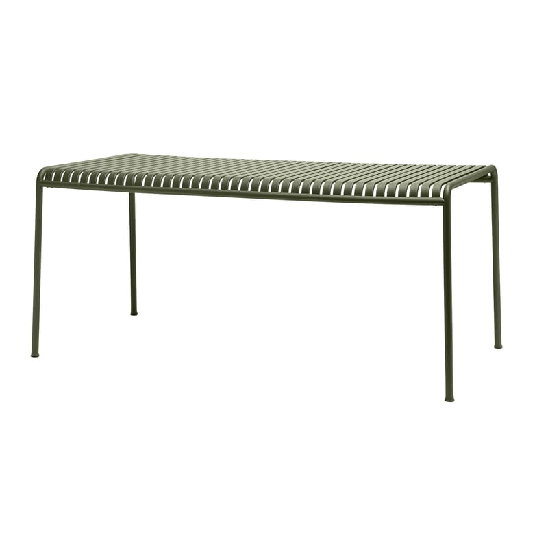 Outdoor - Gartentische - rechteckiger Tisch Palissade metall grün / 170 x 90 cm - R & E Bouroullec - Hay - Olivgrün - Galvanisch verzinkten Stahl, Peinture époxy