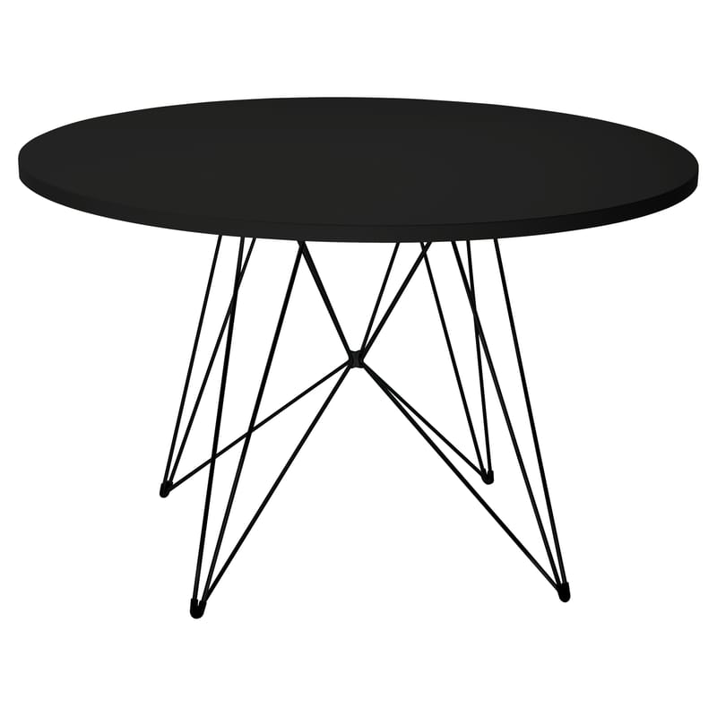 Vitrine UK - Furniture showcase UK - XZ3 Round table wood black / Round - Ø 120 cm - Magis - Black - Black base - Steel, Varnished MDF