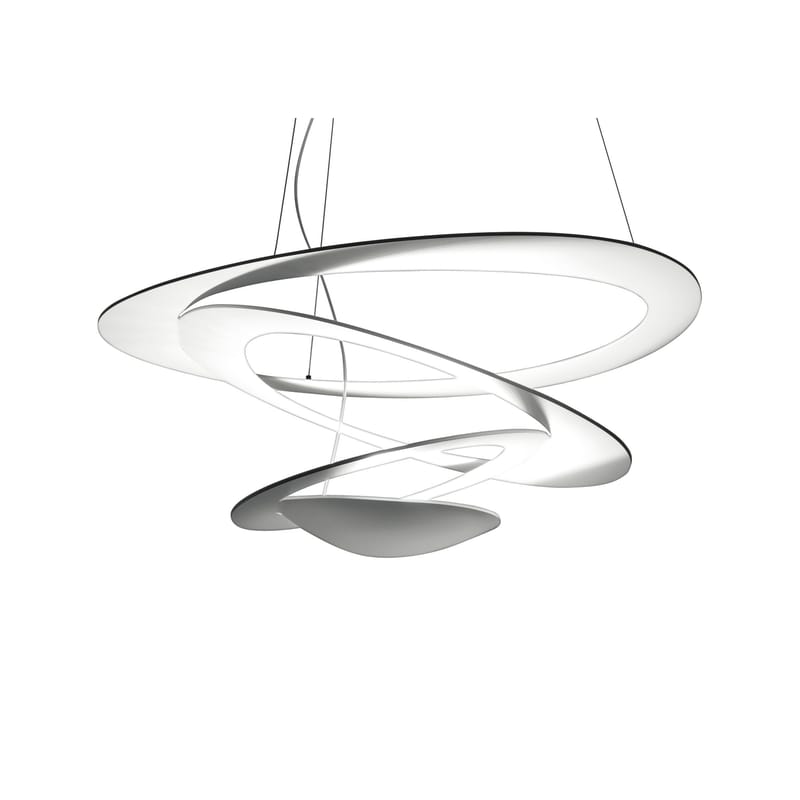 Luminaire - Suspensions - Suspension Pirce Micro métal blanc LED / Ø 48 cm - Artemide - Blanc - Aluminium verni