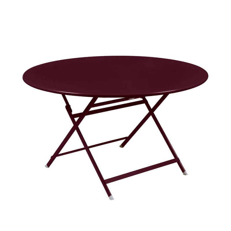Jardin - Tables de jardin - Table pliante Caractère métal violet / Ø 128 cm - 7 personnes - Fermob - Cerise noire - Acier peint