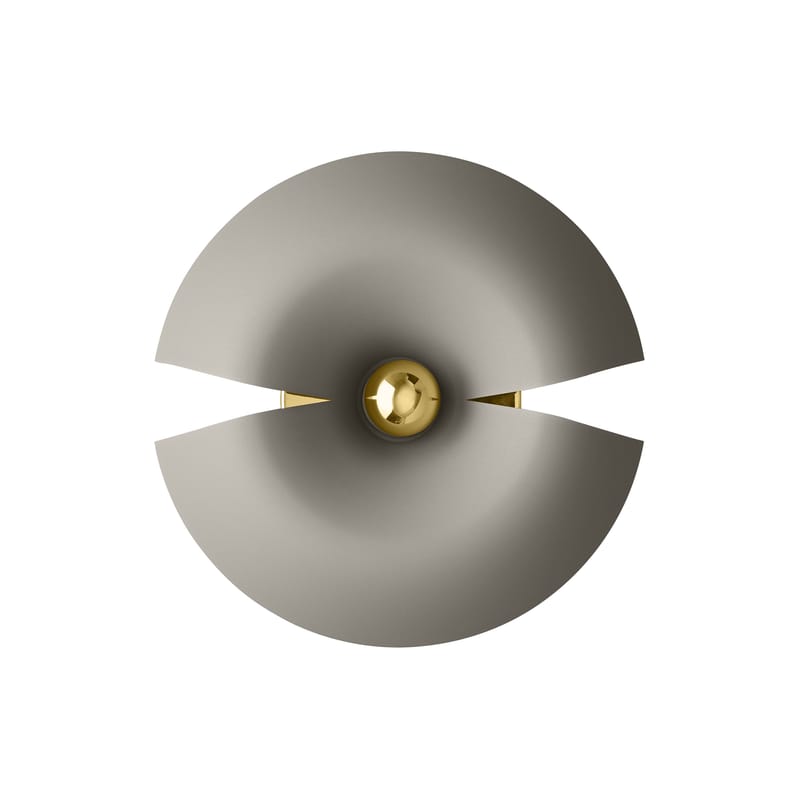Luminaire - Appliques - Applique avec prise Cycnus métal gris beige / Ø 30 cm - AYTM - Taupe & or - Aluminium, Aluminium plaqué laiton