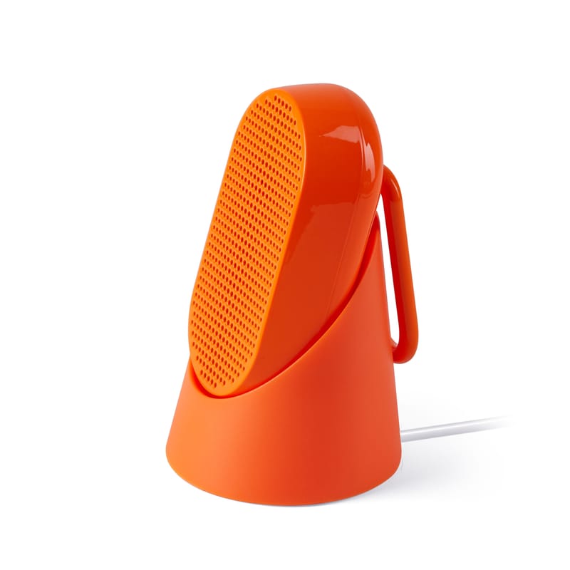 Décoration - High Tech - Enceinte Bluetooth Mino T - 5W plastique orange / Etanche - Mousqueton intégré / Station d\'accueil - Lexon - Orange brillant - ABS
