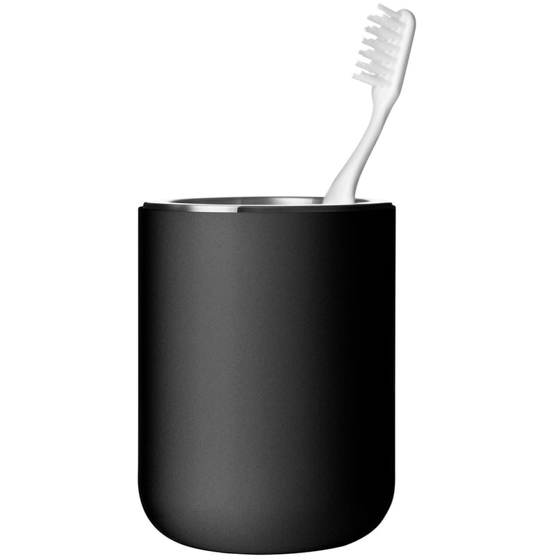 Accessoires - Accessoires salle de bains - Porte-brosse à dents  métal noir - Audo Copenhagen - Noir - Acier inoxydable, Plastique