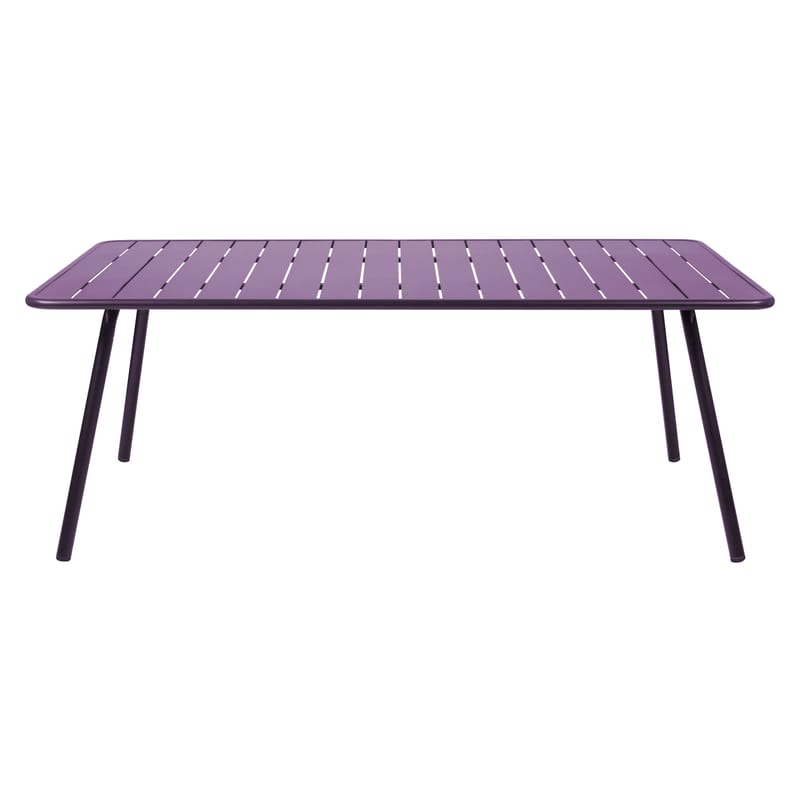 Outdoor - Garden Tables - Luxembourg Rectangular table metal purple rectangular - 8 persons - L 207 cm - Fermob - Aubergine - Lacquered aluminium