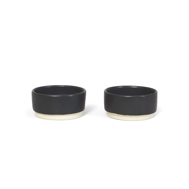 Tableware - Bowls - Otto Small dish ceramic black / Set of 2 - Frama  - Black - Enamelled sandstone