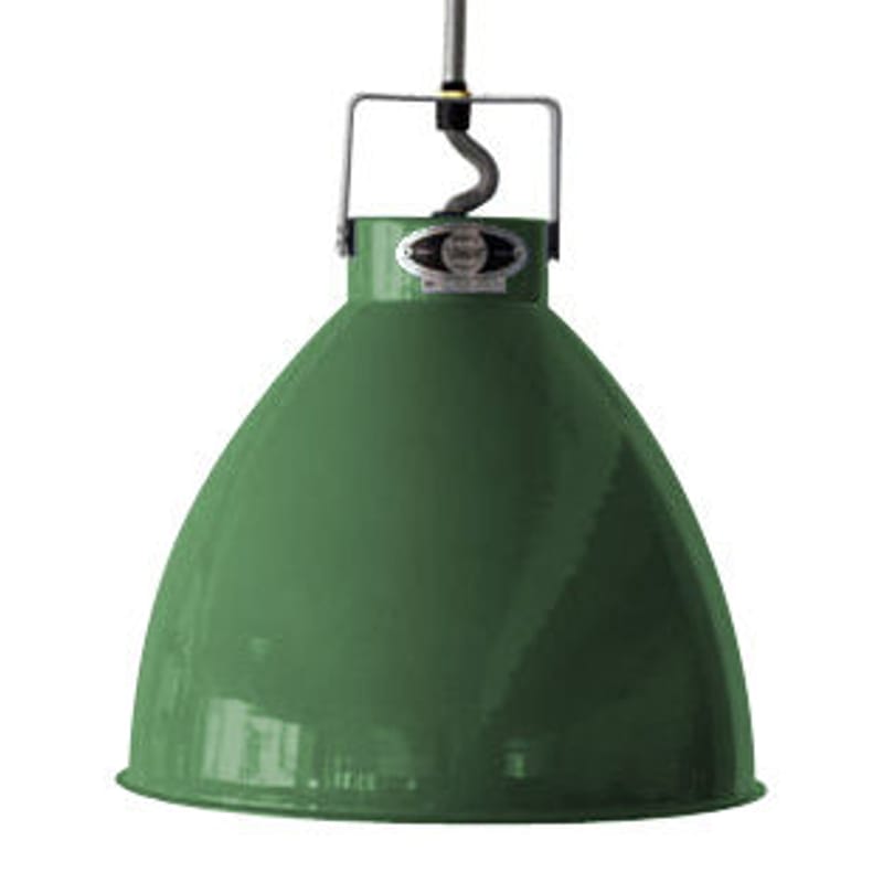 Luminaire - Suspensions - Suspension Augustin métal vert XL Ø 54 cm - Jieldé - Vert olive brillant / Intérieur argent - Métal laqué
