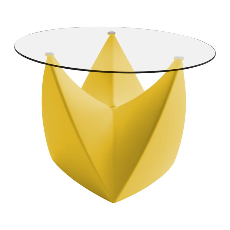 Mobilier - Tables basses - Table basse Mr. LEM verre plastique jaune - MyYour - Jaune - Plateau transparent - Polyéthylène rotomoulé, Verre