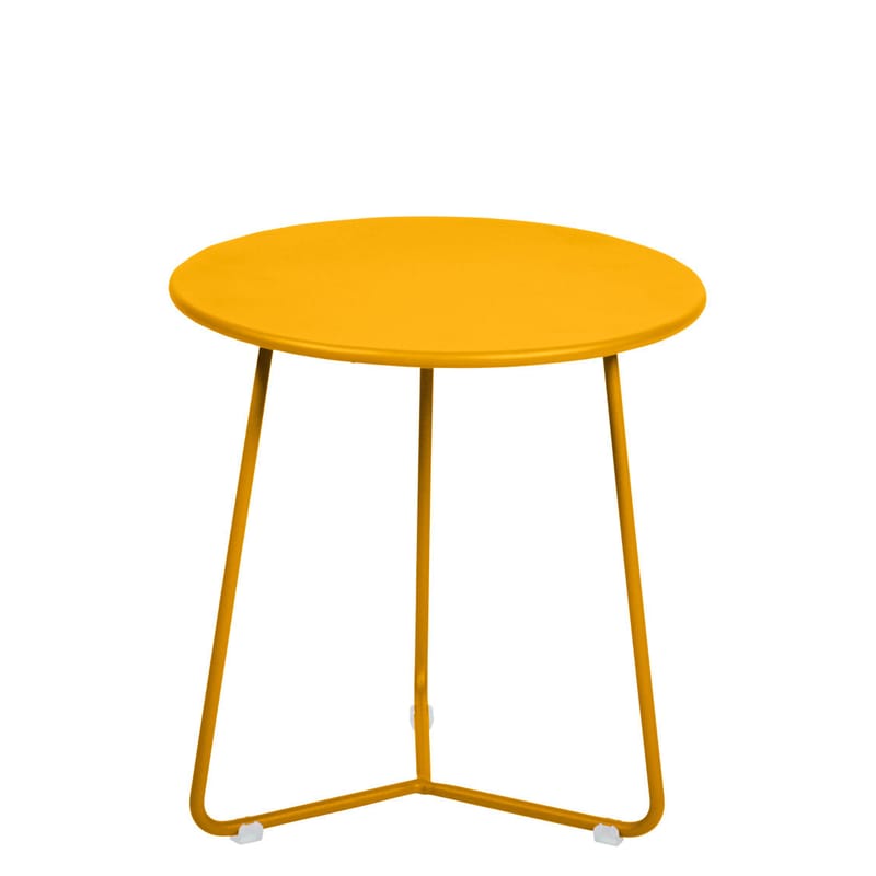 Mobilier - Tables basses - Table d\'appoint Cocotte métal jaune / Tabouret - Ø 34 x H 36 cm - Fermob - Miel - Acier peint