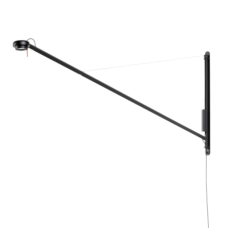 Luminaire - Appliques - Applique avec prise Fifty-Fifty métal noir / LED - Bras orientable / L 187 cm - Hay - Noir - Acier, Aluminium