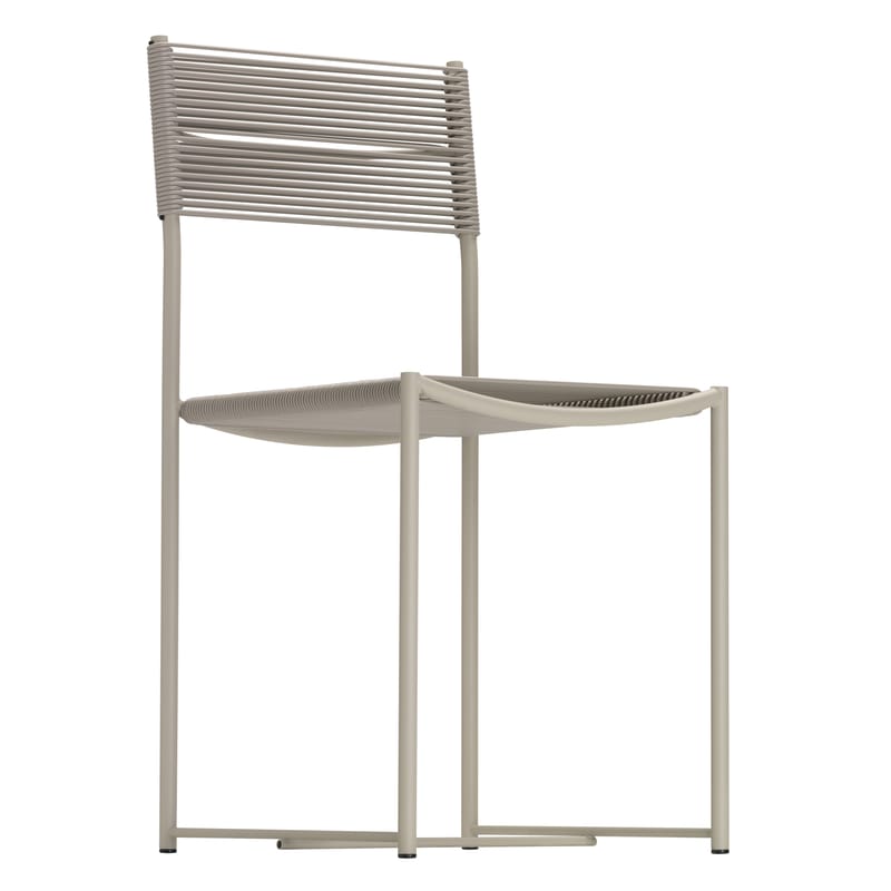 Mobilier - Chaises, fauteuils de salle à manger - Chaise Spaghetti métal plastique beige / Design de 1979 - Exposée au MoMA - Alias - Beige - Acier laqué, Fils PVC