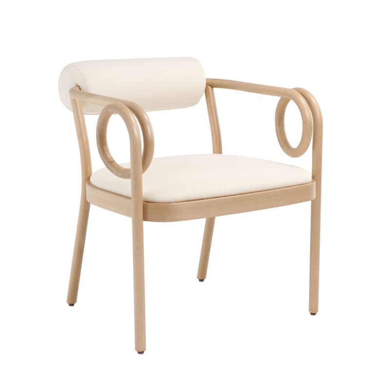 White and wood armchair hot sale