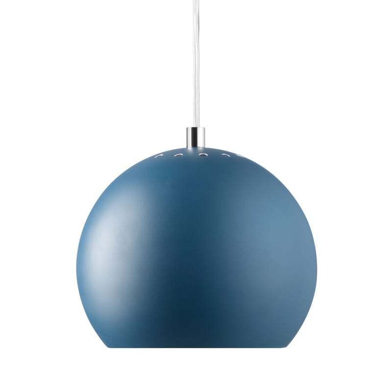 Leuchten - Pendelleuchten - Pendelleuchte Ball Small metall blau / Neuauflage des Originals aus dem Jahr 1969 - Frandsen - Petrolblau, matt - bemaltes Metall