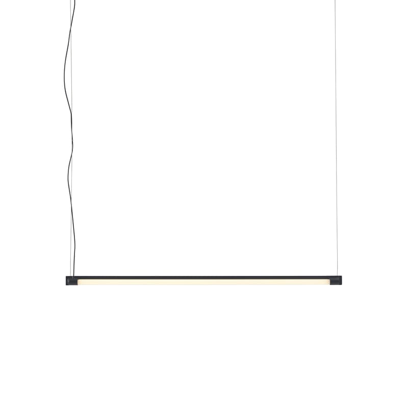 Luminaire - Suspensions - Suspension Fine LED métal noir / L 90 cm - Position horizontale ou verticale - Muuto - L 90 cm / Noir - Aluminium moulé, Plastique