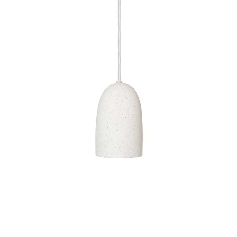 Luminaire - Suspensions - Suspension Speckle céramique blanc Small / Grès - Ø 11 x H 18 cm - Ferm Living - Ø 11 cm / Blanc cassé - Grès