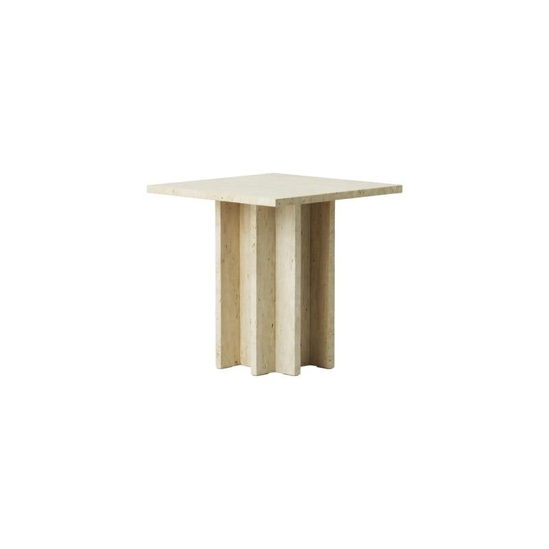 Mobilier - Tables basses - Table basse Edge Small pierre beige / Travertin - 45 x 45 x H 43 cm - Normann Copenhagen - Travertine beige - Travertin