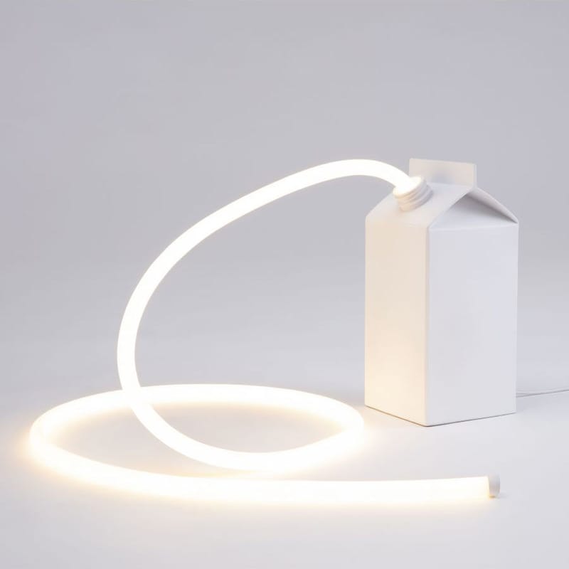 Seletti Daily Glow Lait LED Table lamp white Made In Design UK