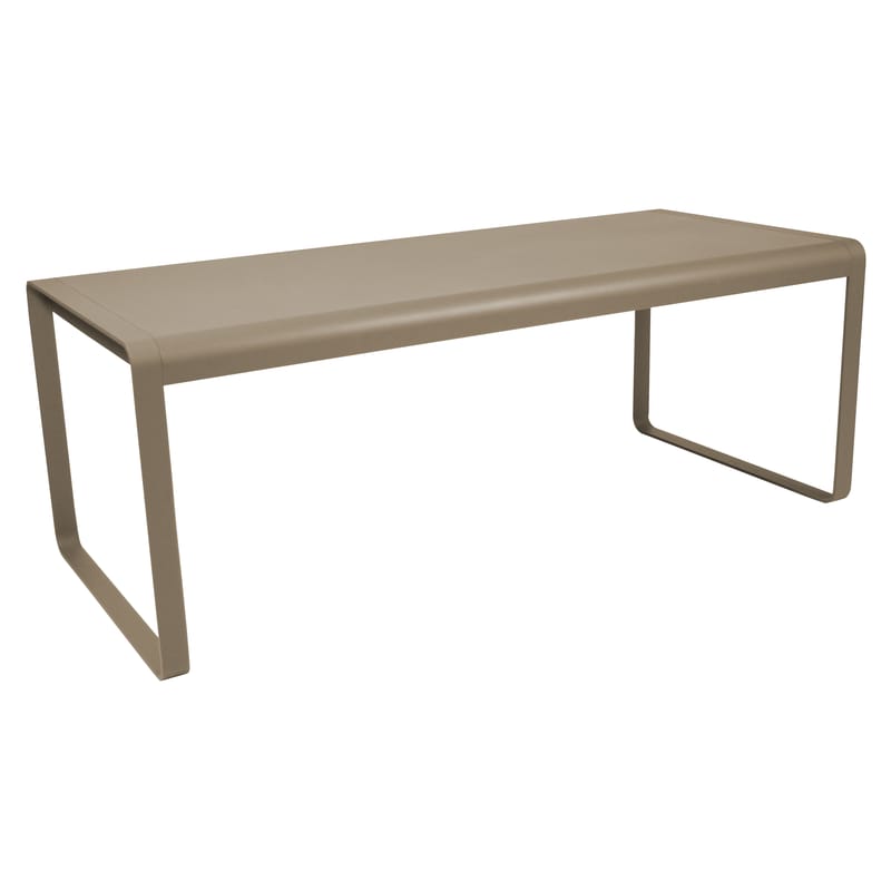 Jardin - Tables de jardin - Table rectangulaire Bellevie métal beige / L 196 cm - 8 à 10 personnes - Fermob - Muscade - Aluminium