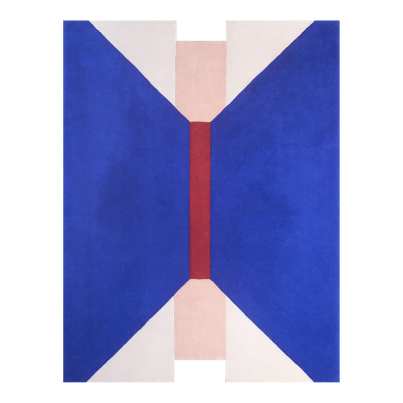 Décoration - Tapis - Tapis Suprematisme  bleu multicolore / 180 x 250 cm - Tufté main - PINTON - Bleu & multicolore - Laine