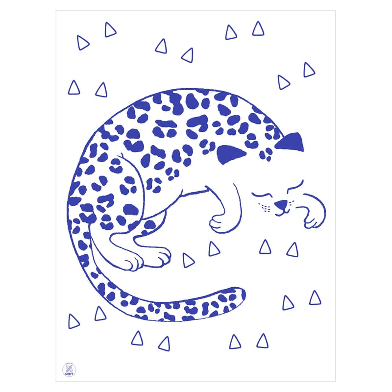 Décoration - Pour les enfants - Affiche Leo papier bleu / Phosphorescente - 30 x 40 cm - OMY Design & Play - Leo / Bleu marine - Papier