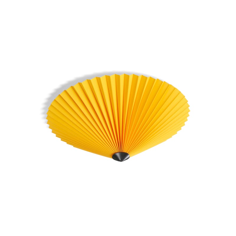 Luminaire - Appliques - Applique Matin Flush Mount tissu jaune / Applique - Small / Ø 38 cm - Hay - Jaune - Acier peint, Coton plissé