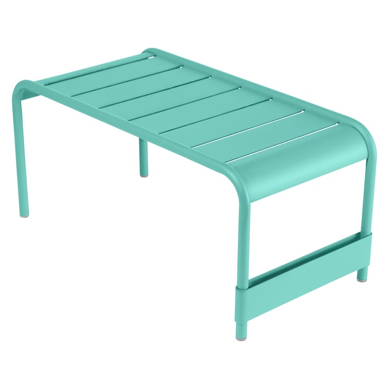 Mobilier - Tables basses - Banc Luxembourg métal bleu / Table basse - 86 x 43 x H 40 cm - Fermob - Bleu Lagune - Aluminium laqué