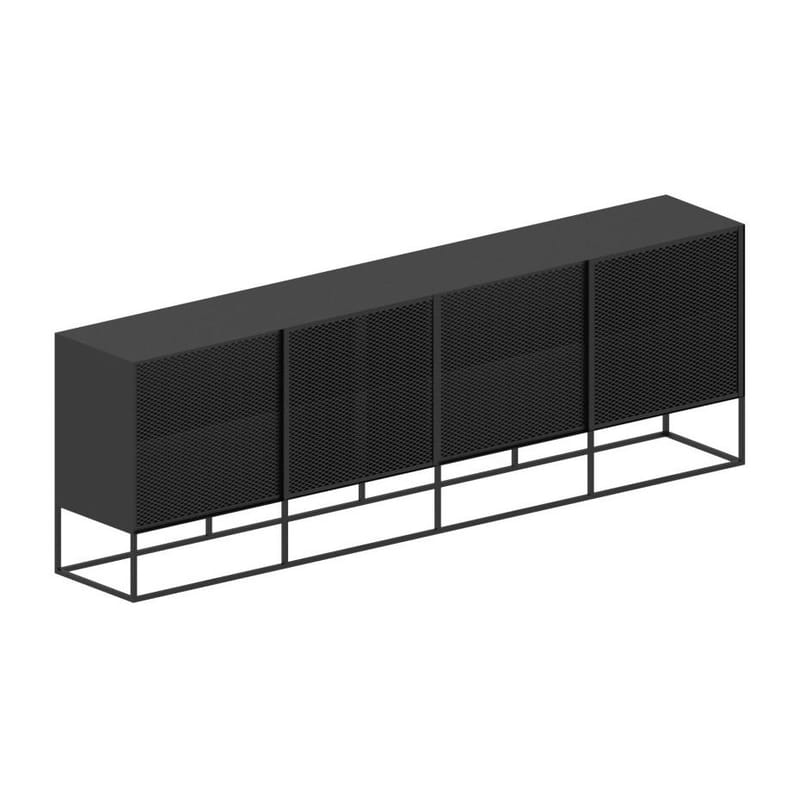 Mobilier - Commodes, buffets & armoires - Buffet Isotta métal noir / L 182 x H 80 cm - perforé - Zeus - Noir cuivré - Acier