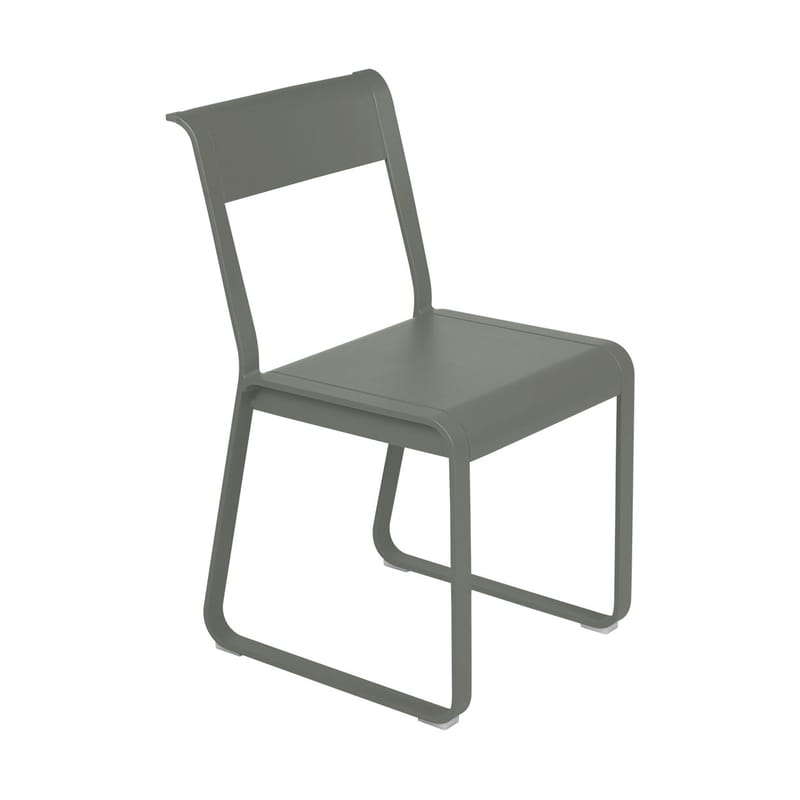 Mobilier - Chaises, fauteuils de salle à manger - Chaise Bellevie métal vert / Piètement traîneau - Fermob - Romarin - Aluminium