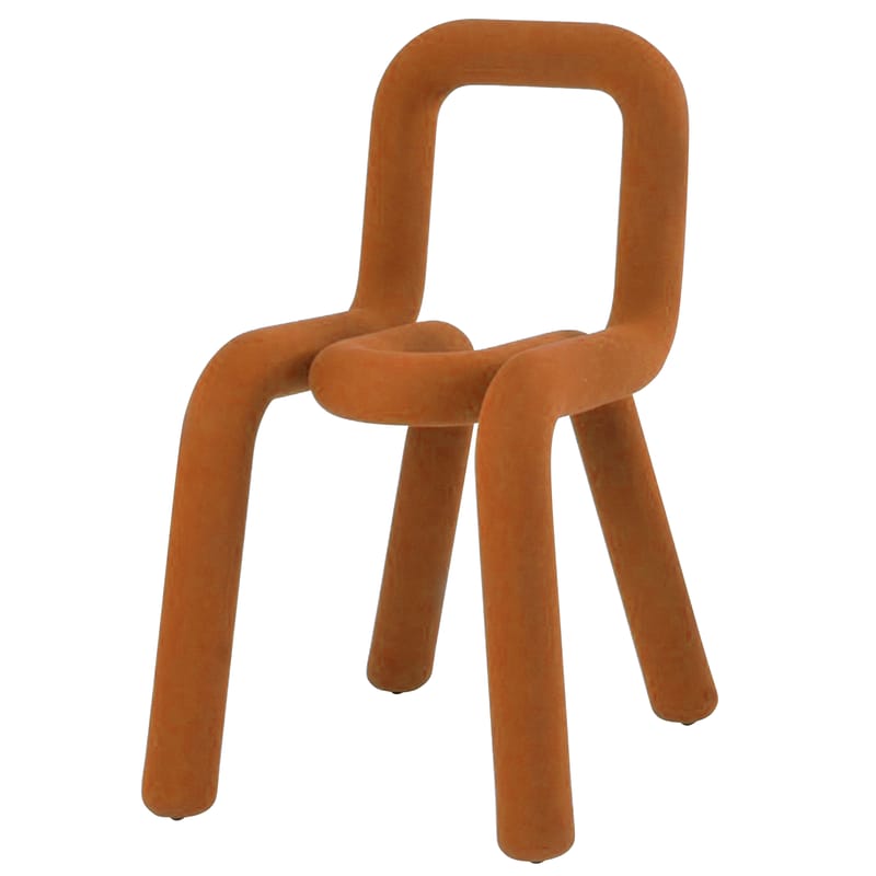 Mobilier - Chaises, fauteuils de salle à manger - Chaise rembourrée Bold tissu marron - Moustache - Noisette - Acier, Mousse, Tissu